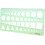 Plastic, green, circles, square, hexagonal, geometric, model ruler, 0 – 20 cm 5