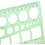 Plastic, green, circles, square, hexagonal, geometric, model ruler, 0 – 20 cm 2