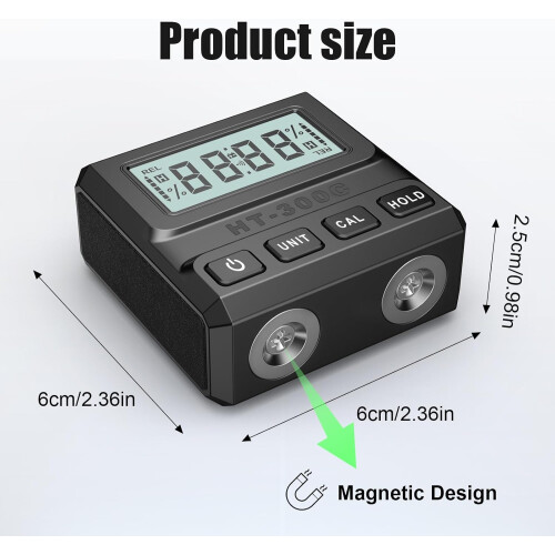 Digital Angle Meter Protractor Inclinometer Data Hold Function Quick Response Measurement Durable 1