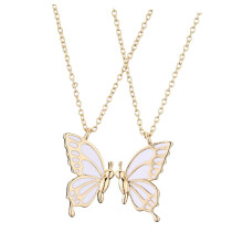 Butterfly Choker Necklace for Girls, Necklace for Girls Mom Friendship Gifts, Cute Necklace Girl Necklaces Butterfly Pair Golden