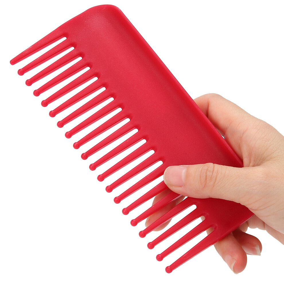 Wide Tooth Plastic Comb for Thick, Wet or Dry Hair, Red