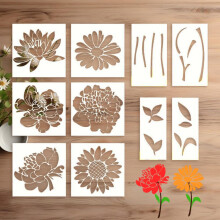 Stencils for painting, sunflower templates, reusable, decorative floral pattern, 30 x 30 cm, precisioncut design, durable material