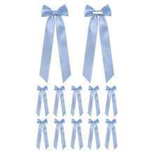 12Pcs Adhesive Ribbon Bowknot Candlestick Bowknot-Light blue