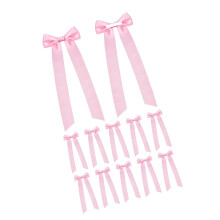 12Pcs Adhesive Ribbon Bowknot Wedding Candlestick Bowknot-Pink