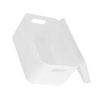 Frosted Clear Plastic Desktop Cosmetic Organizer mit Deckel, Größe L