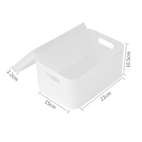 Frosted Clear Plastic Desktop Cosmetic Organizer mit Deckel, Größe L 1