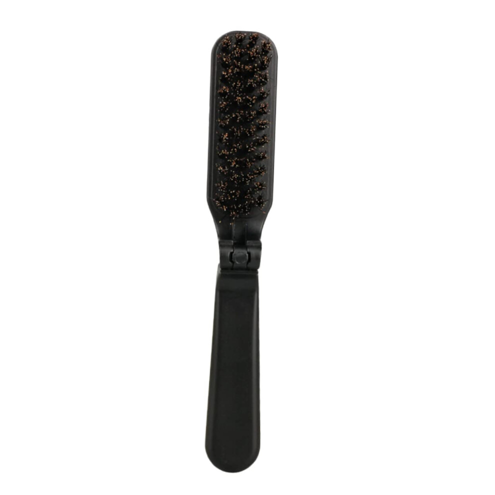 Travel Hair Brush For Men, Compact Beard Grooming Mustache Bristle Brush With Boar Bristles, Portable Styling Precision
