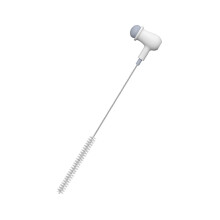 Creative Bendable Straw Brush Stainless Steel-White