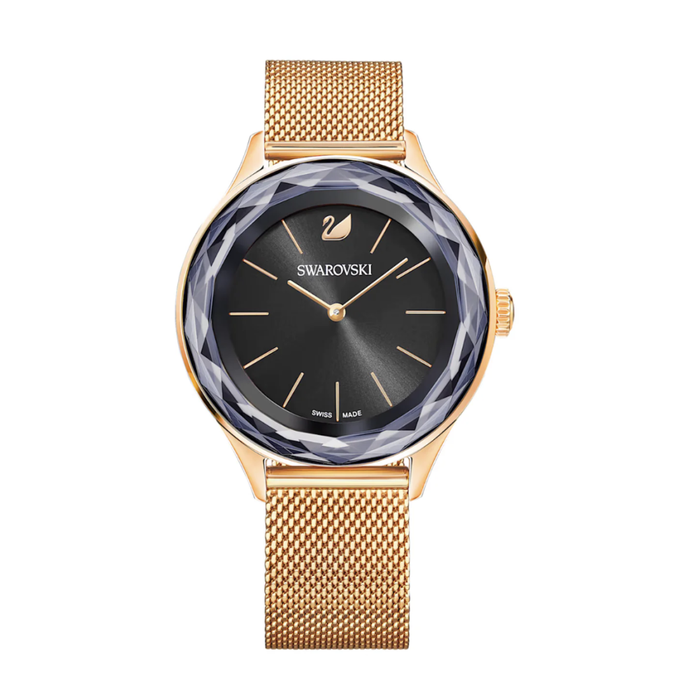 Swarovski Ladies Watch Octea Nova Mini Rose Gold Black 5430424 Black,Gold