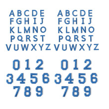Pack of 72 Embroidered Number Patches Sewing On Letter for-Blue