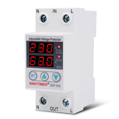 Overvoltage And Undervoltage Protector Adjustable Intelligent, 63A Current Limit, Adjustable Voltage Protector