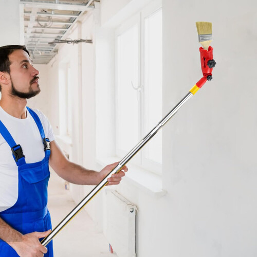 Rotating paint holder for trim, ceiling, wall  corner roller, extended reach 1