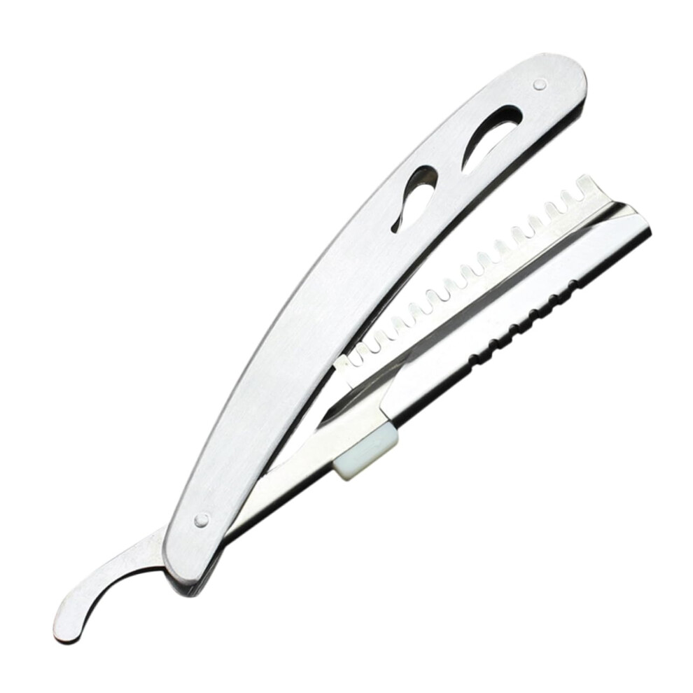 Blade Holder Stainless Steel Razor Barber Holder for Hairdressing Blades Holder for Razor Blades Men Razor Supply Stainless Steel Silver