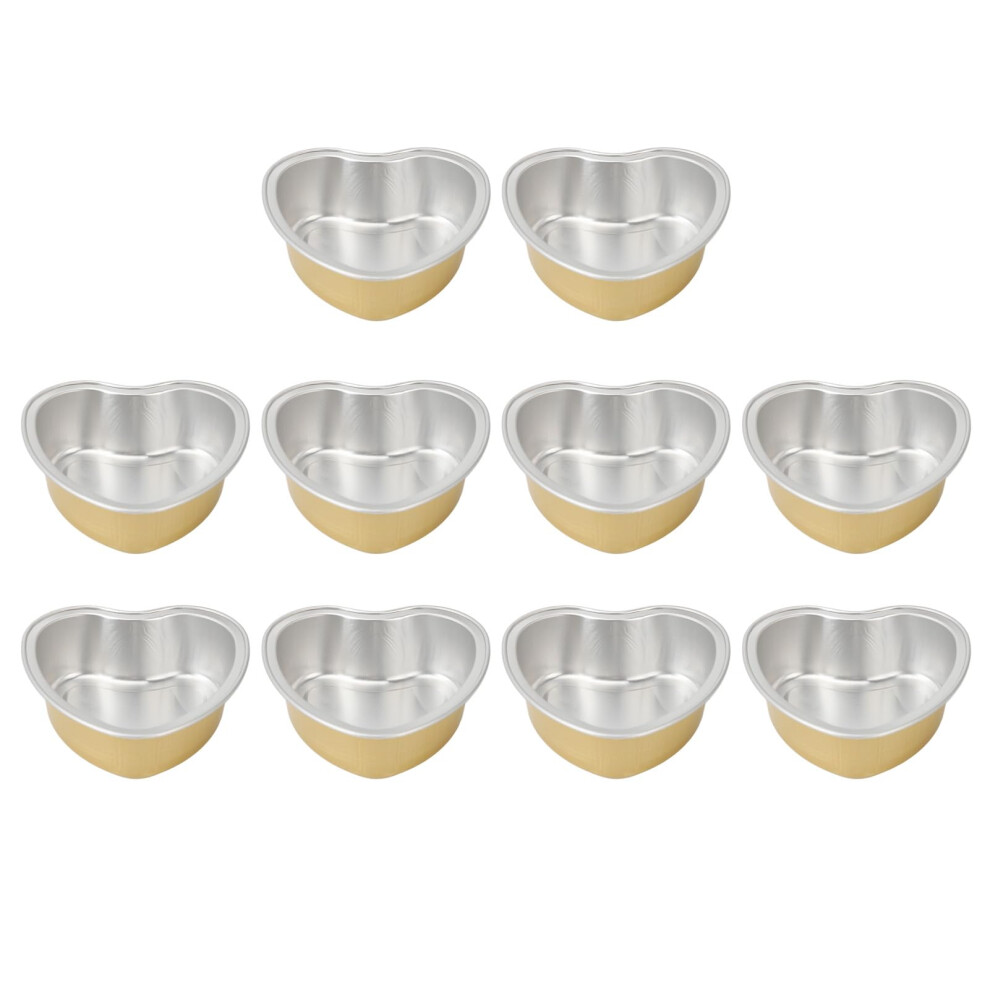 Golden Wax Melting Bowl Heart Shape Aluminum Foil Wax Bean Bowl Set Of 10 Large Hair Removal