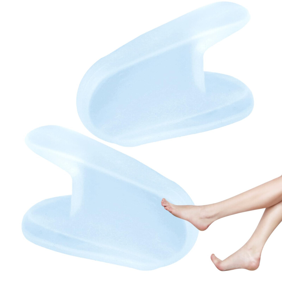 Toe Separator for Feet, Soft Ashaped Silicone, Flexible, Reusable for Valgus Big Toe, Light Blue