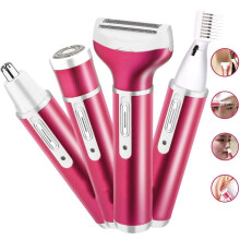 4in1 Electric Razor for Women, Painless Epilator with 4 Removable Attachments