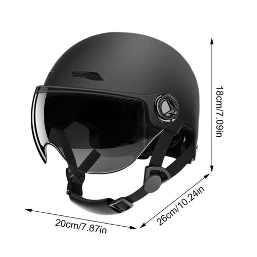 Accessori per caschi da moto, casco da scooter classico retrò, 3C 310 Nero