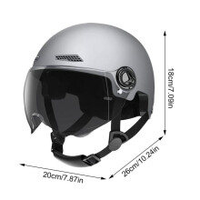 Accessoires pour casque de moto classique rétro scooter, 3C 310 Gris