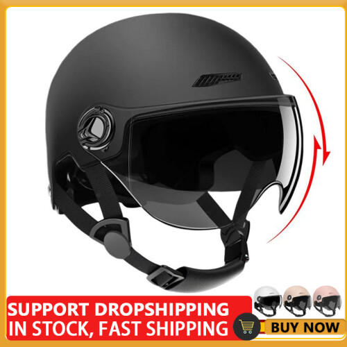Accessori per caschi da moto, casco da scooter classico retrò, 3C 310 Nero 1