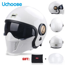 Accessoires pour casque : Casque intégral demi-jet moto, M, 04