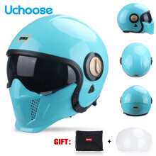 Accessoires pour casque : Casque intégral demi-jet moto, taille L, 13