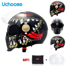 Accessoires pour casque : Casque intégral demi-jet moto, XXL, 19