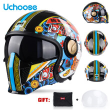 Accessoires pour casque : Casque intégral demi-jet moto, XXL, 12