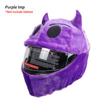 Accessoires pour casque, housses de casque, peluche amusante de dessin animé, lutin violet