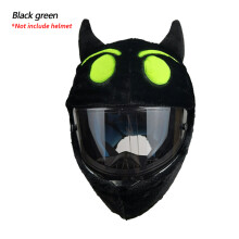 Accessorio per casco, copricapo protettivo, design soffice da cartone animato, nero/verde