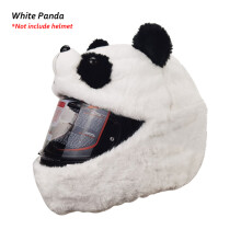 Accessoires pour casque - Protection - Couvre-chef - Motif panda blanc duveteux