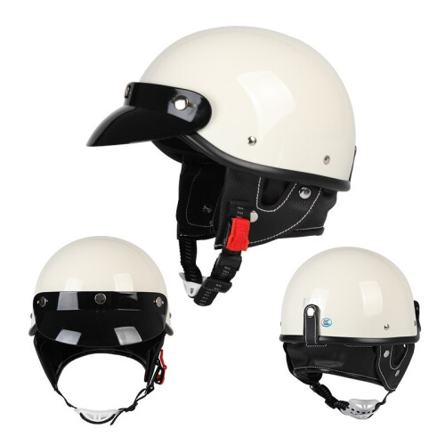Casco estivo retrò per Harley, taglia M, bianco latte 2