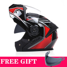 Accessori per caschi Viso Moto Professionale Racing Flip,L,Nero Rosso