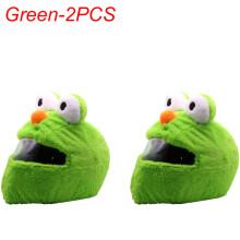 Accessorio per casco, casco di peluche con disegni di cartoni animati, casco protettivo, verde - 2 p