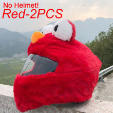 Accessorio per casco, casco di peluche con motivi di cartoni animati, casco protettivo, rosso – 2 pe