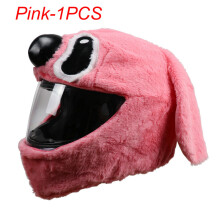 Helmaccessoires: Roze pluche beschermhelm met cartoonontwerp - 1 stuk