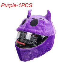 Accessoires pour casque : Casque de protection en peluche à motifs de dessins animés, violet - 1 piè