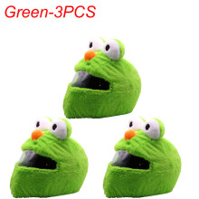 Helmaccessoires - Pluche cartoonhelm, groene bescherming - 3-delige set