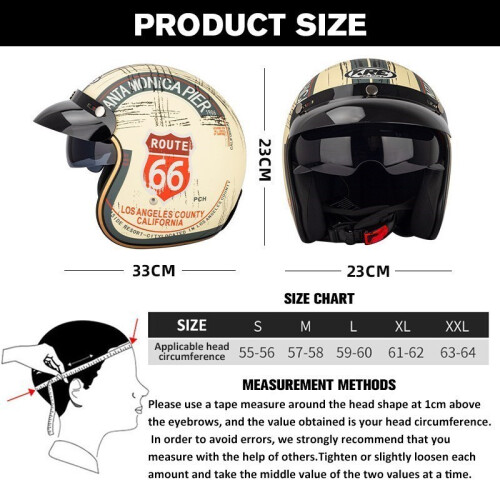 Accessoires pour casque Open Face Moto pour,L,H66 2