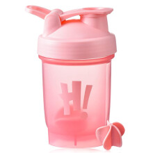 Protein Shaker Bottle 500ml with Mixing Ball, Leakproof Flip Cap, BPA , Dishwasher Safe Pink