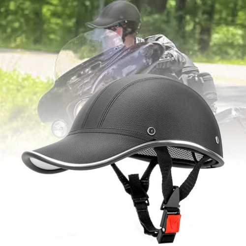 Accessori per caschi Nuovo casco da moto mezzo baseball, nero 1