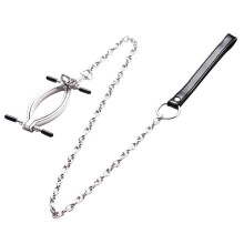 Clit Clamp Stainless Steel Adjustable Pussy Spreader With Leash, GSpot Massage Device For Women And Couples