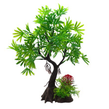 Aquarium Decor Underwater Aquatic Plant with Base for Aquarium Fish Ornaments Green or Red Trees T854