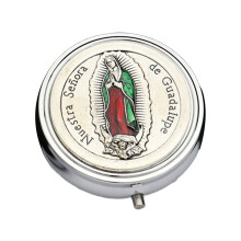 Compactly Metal Prayer Religious Jewelry Case-GD Silver 6
