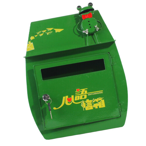Iron Postbox Featuring Frogs Artwork Outdoor-Green