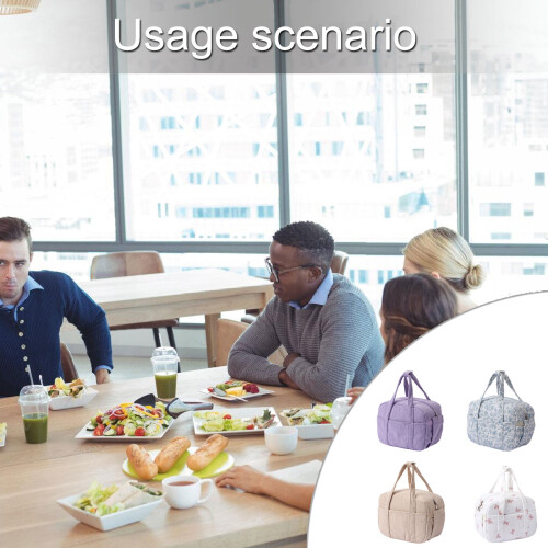 Washable Corduroy Lunch Container Bag With Spacious Interior-1 2