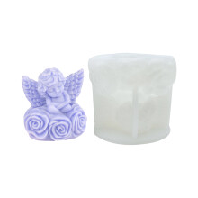 Professional Silicone Candle Mould Intricate Rose Angel-4