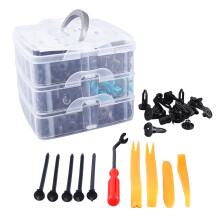Cleme pentru panouri de uși, kit universal de fixare, nituri din plastic, nituri auto cu știft de împingere, construcție robustă, material