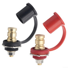 Battery Charging Post With Stud Design For Easy Terminal Access In Cars, Trucks, And Boats Black