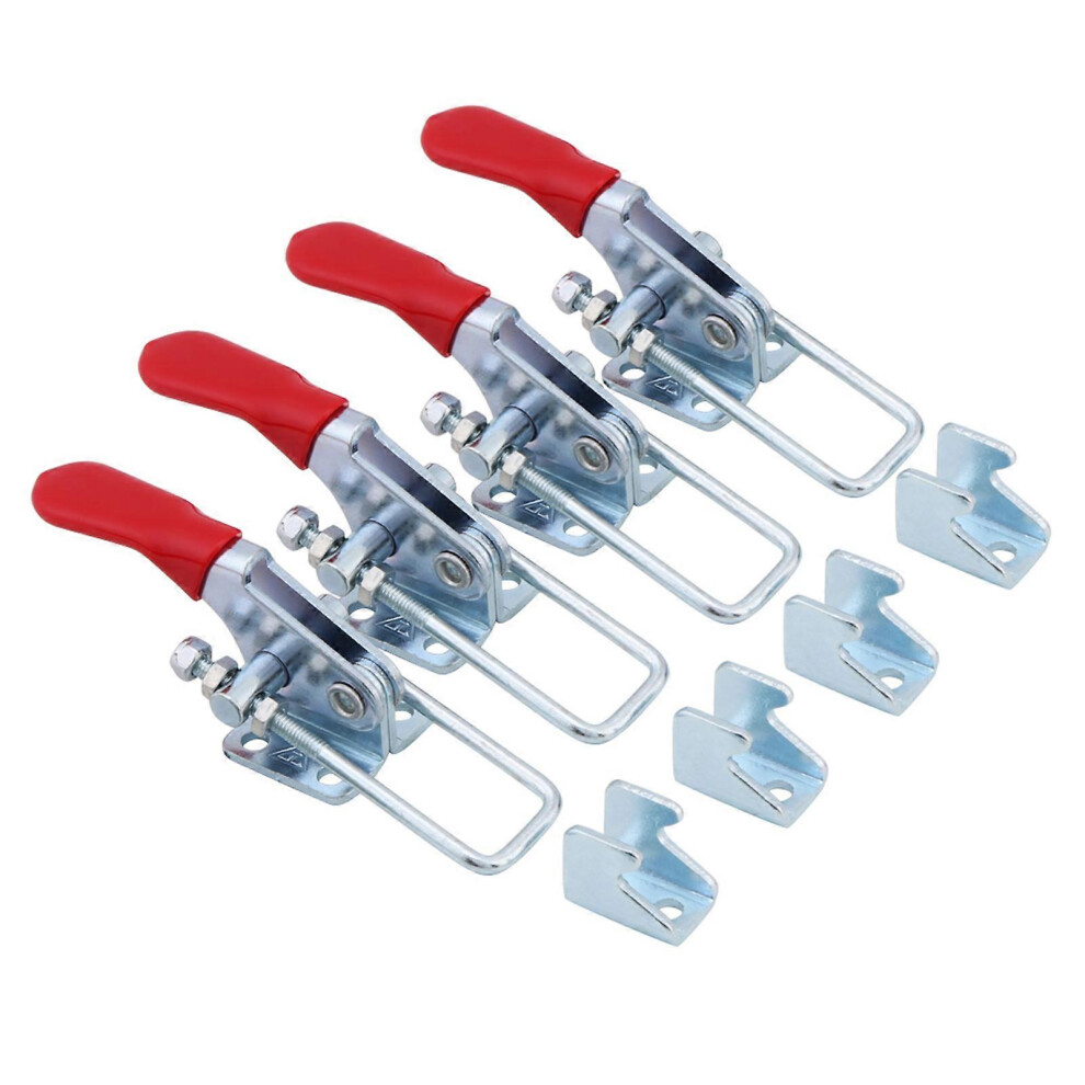 (As Show, One Size) 4Pcs Latch Type Toggle Clamps Set Hand Tool Metal Holding Capacity 163Kg/360Lbs Gh-40323 3002747089444