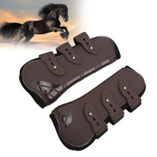 2 Stück Pferde Vorderbein-Guard-Boots aus PU-Neopren Braun M für Reiten und Springen